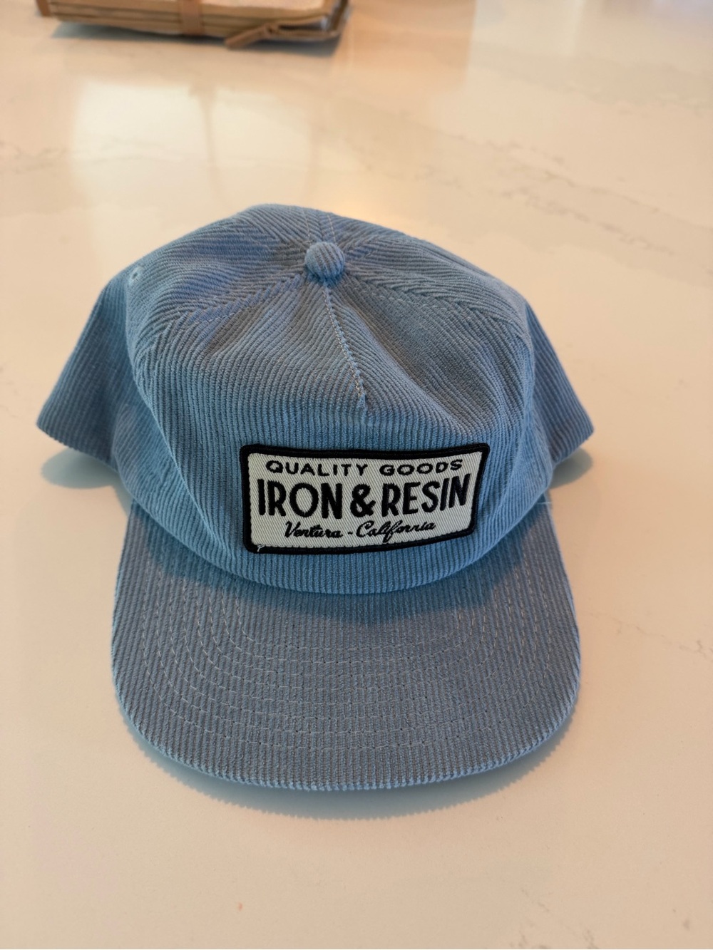 Iron & Resin Light Blue Corduroy Patch Cap